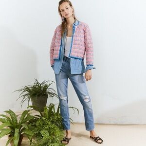 J Crew x SZ Blockprints Reversible Quilted Jacket